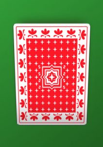 Card back face tilted on hover
